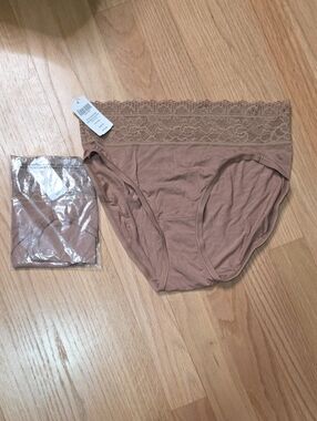 Soma Lace-Trim Bikini Panty in Taupe